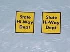TONKA/BUDDY L/ERTL-STATE HI-WAY DEPT STICKERS~PRESSED STEEL-TRUCKS/PARTS/RESTORE