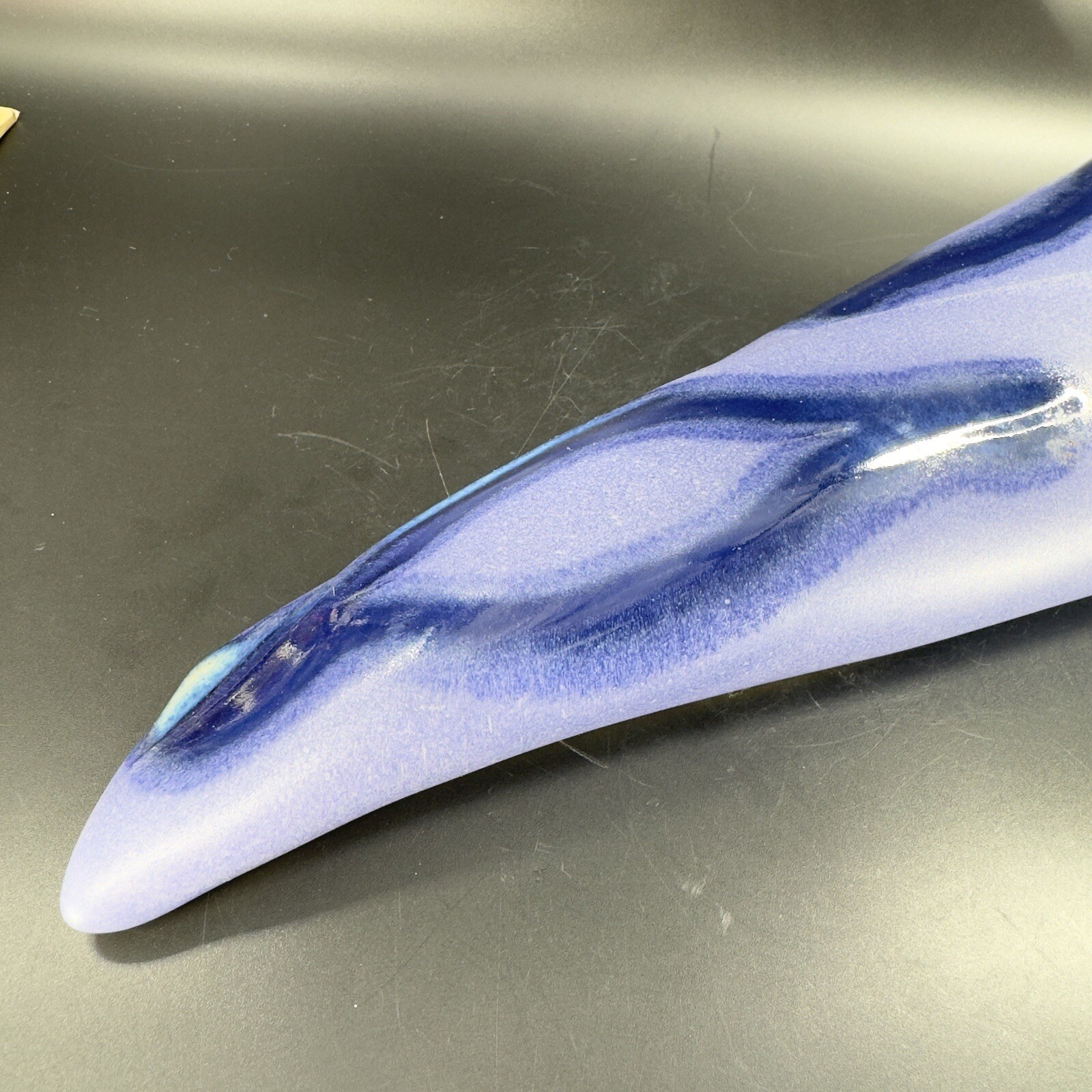 HILBORN Canada Art Pottery Vase Wall Pocket Ceramic Light Purple Blue 15inch