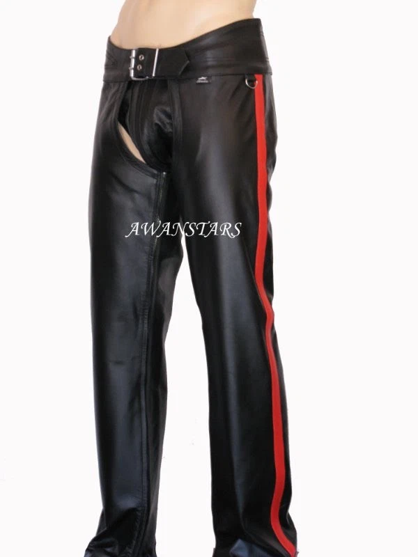 Produktbild von Motorradchaps Motorrad Biker Leder Chaps Kalbsleder Hose Schwarz | German Wear Shop