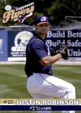 2007 Schaumburg Flyers Team Issue #20 Justin Robinson Rochester Hills Michigan