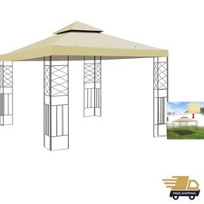 Durable 10x10 Beige Canopy Replacement - Easy Install for Outdoor Gazebos