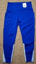 Xersion High Rise Crossover Waist Pocketed 7/8 Legging Womens Large Blue NWT