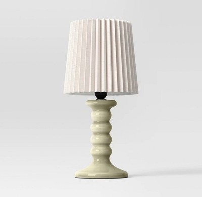 2- Room Essentials Lamps Pleated - Beige - 5.75  Height - NEW