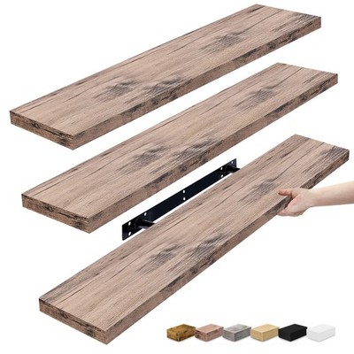 Sorbus Floating Shelves for Wall, 3 Long Wall Mounted Large Decorative Shelves