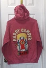 ? BUC-EES HAPPY CAMPER PINK HOODIE PULLOVER SWEATSHIRT SIZE M