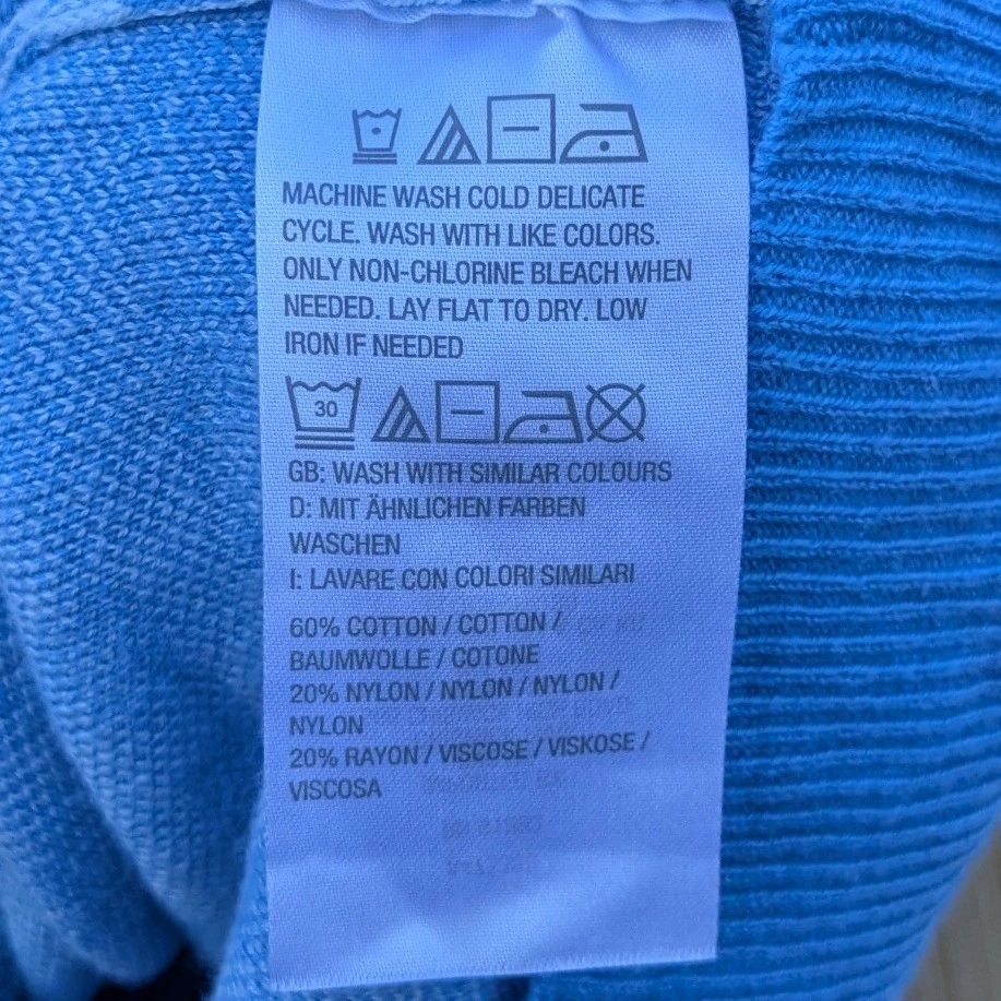 Cárdigan Suéter Isaac Mizrahi Tejido Azul Guinga Luz Academia Preppy Mujeres XL Foto 4 de 4