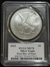 2022 Silver Eagle-PCGS MS70 - First Day of Issue - Thomas S. Cleveland