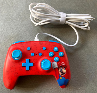Super Mario PowerA Nintendo Switch Wired Red Controller Model NSGPEWDB - WORKING