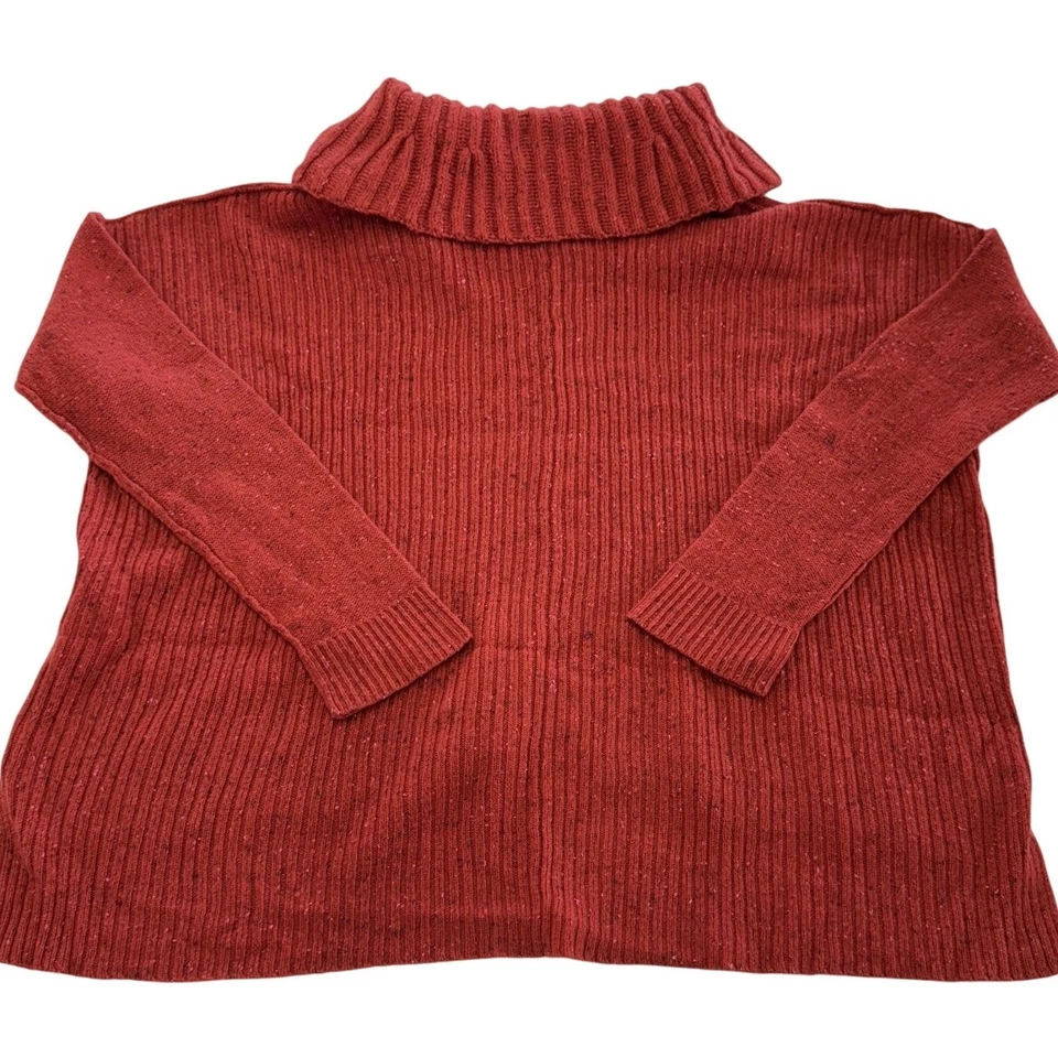 Suéter Rachel Rachel Roy Mujer Mediano Rojo Naranja Capucha Cuello Mezcla Lana Acogedor Foto 2 de 4