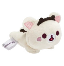 Happy Rilakkuma Plush Sweet Beige Bear Furry Small Key Ring Bag Decor Relaxing