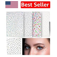 1465K Sparkling Self-Adhesive Face Gems for Unique Festival Makeup Crafts