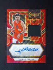 2023-24 Panini Select Toumani Camara RC Rookie Jersey Patch Auto RJA Red Wave