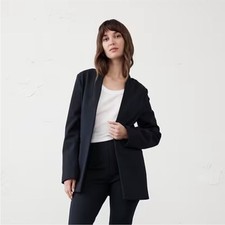 NWT Banana Republic Navy Ponte Collarless Blazer - 531171 - Size XS
