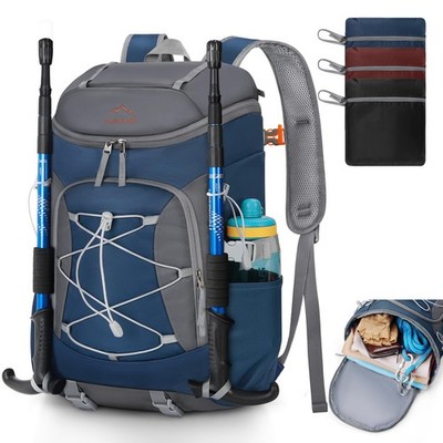 Foldable Hiking Backpack Packable Camping 40L Waterproof Daypack Bag Blue
