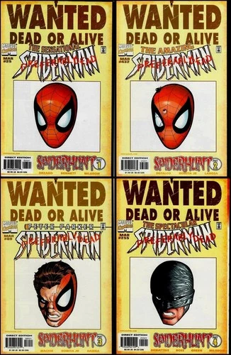 Spider-Man Spider-Hunt Wanted Variants Set #1-4 Complete #25, 432, 89 & 255
