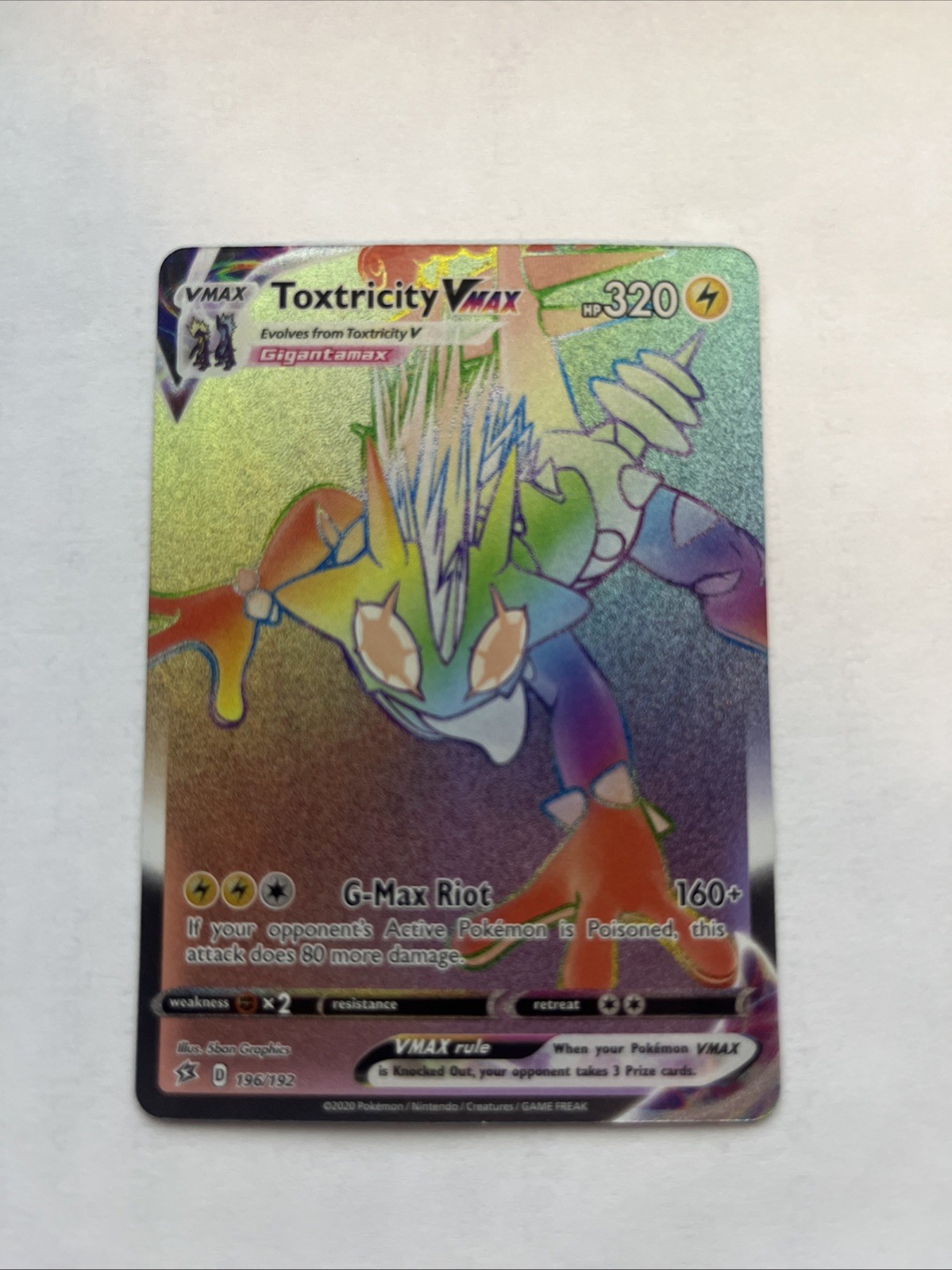 Toxtricity VMAX (Secret) 196/192 Swsh02: Rebel Clash Holo