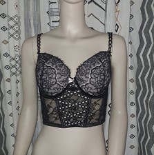 Victoria's Secret Dream Angels Lined Demi Corset Style Longline Bra S-DD Lace
