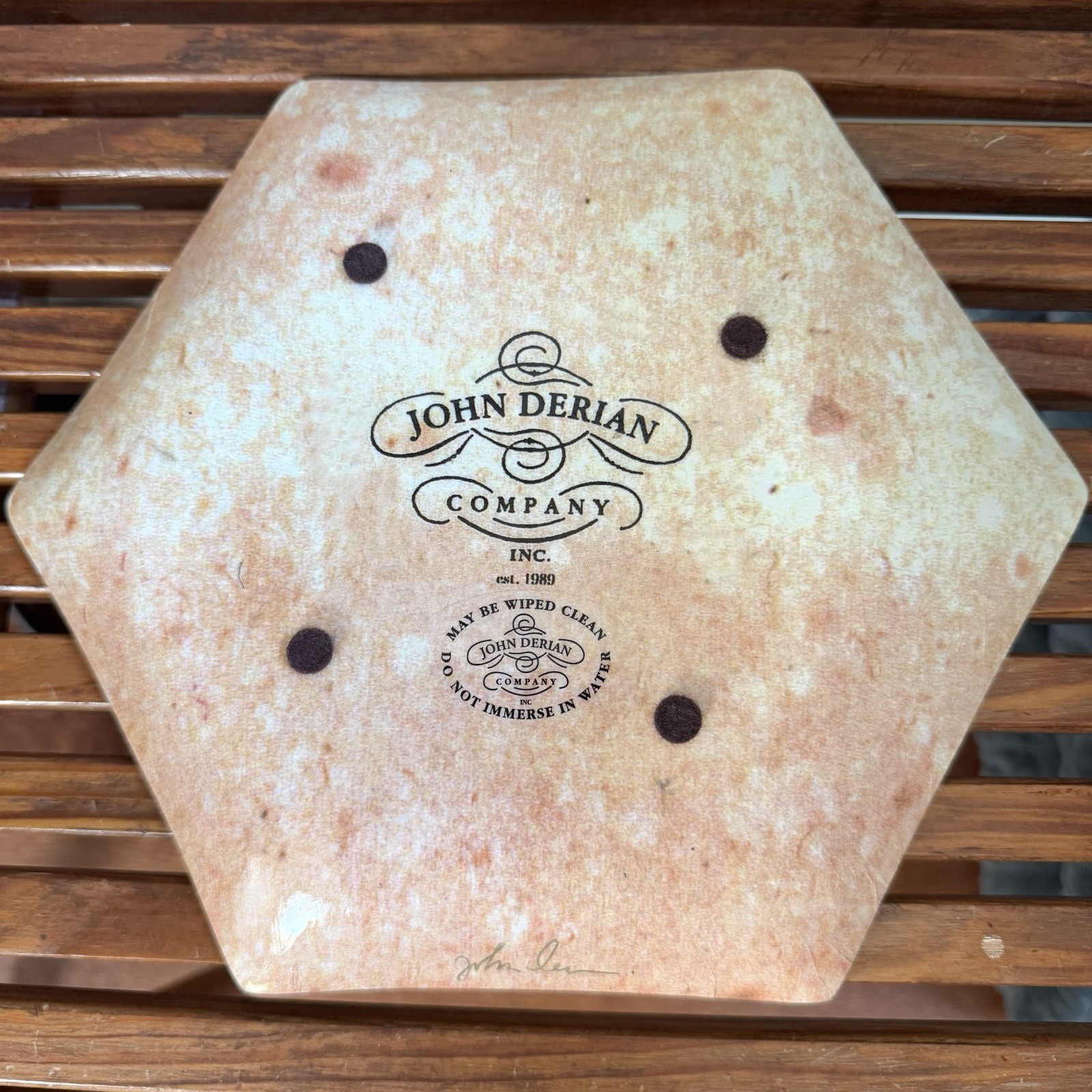 John Derian Company Schooner Sailing Ship Octagonal Decoupage Trinket Plate Tray