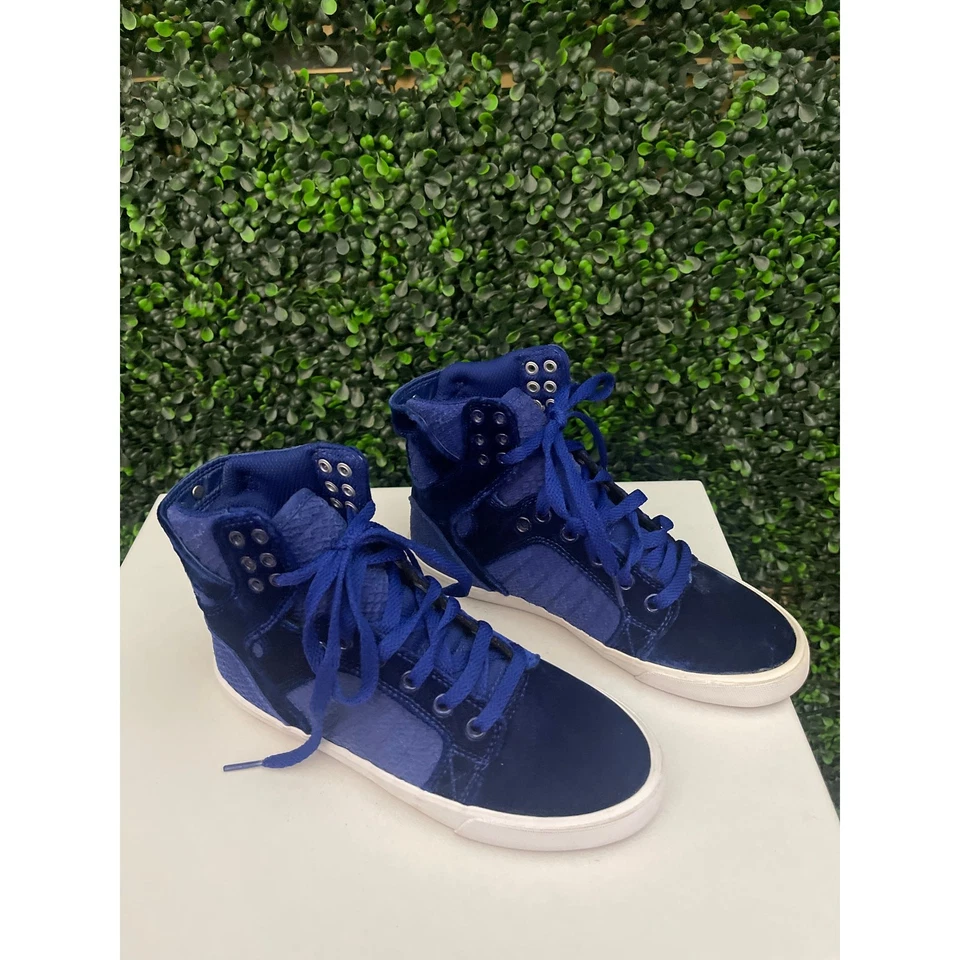 Supra Azul Real Terciopelo Skytop H Tops Altos Mujer’s Talla 6 Foto 3 de 4