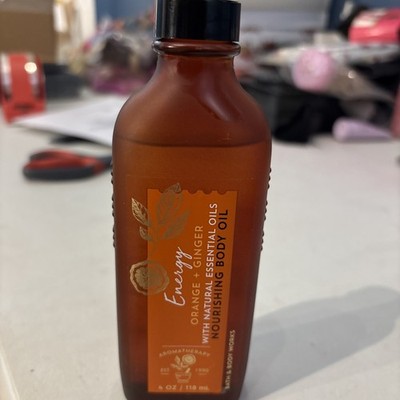 BATH & BODY WORKS AROMATHERAPY ENERGY ORNGE & GINGER BODY OIL 4 OZ