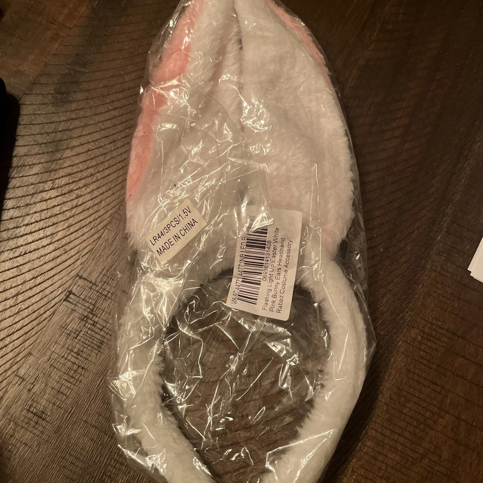 Diadema de conejito iluminada con orejas blancas/rosadas - Cottondale - OSFM - Nueva con etiquetas Foto 2 de 4