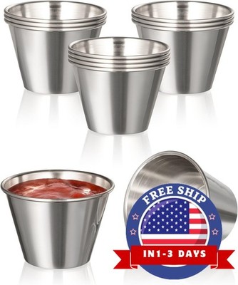 Tazas De Salsa De Acero Inoxidable De 2,5 Oz Taza De Salsa Para Mojar Ramekin