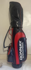 Donnay Carry Golf Bag Black/Red 4-Way Divider Faux Leather Shoulder Strap