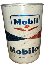 Vintage Mobil Oil Motor Oil Can 1 Quart - Full - Unopened