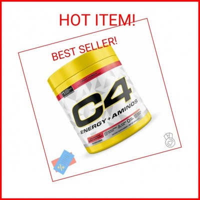 C4 Energy + Aminos Powder, 5g BCAAs & EAAs for Muscle Recovery, 3 Electrolytes f
