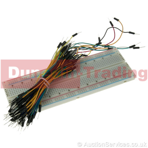 Solderless Full Prototype Breadboard & Jumper Cables for Arduino - 65pc Wire Kit - Afbeelding 1 van 5