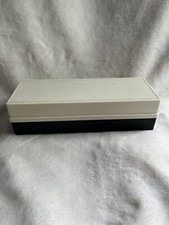 Vintage 1980s 15 Cassette Tape Storage Holder Hard Plastic Case Black White