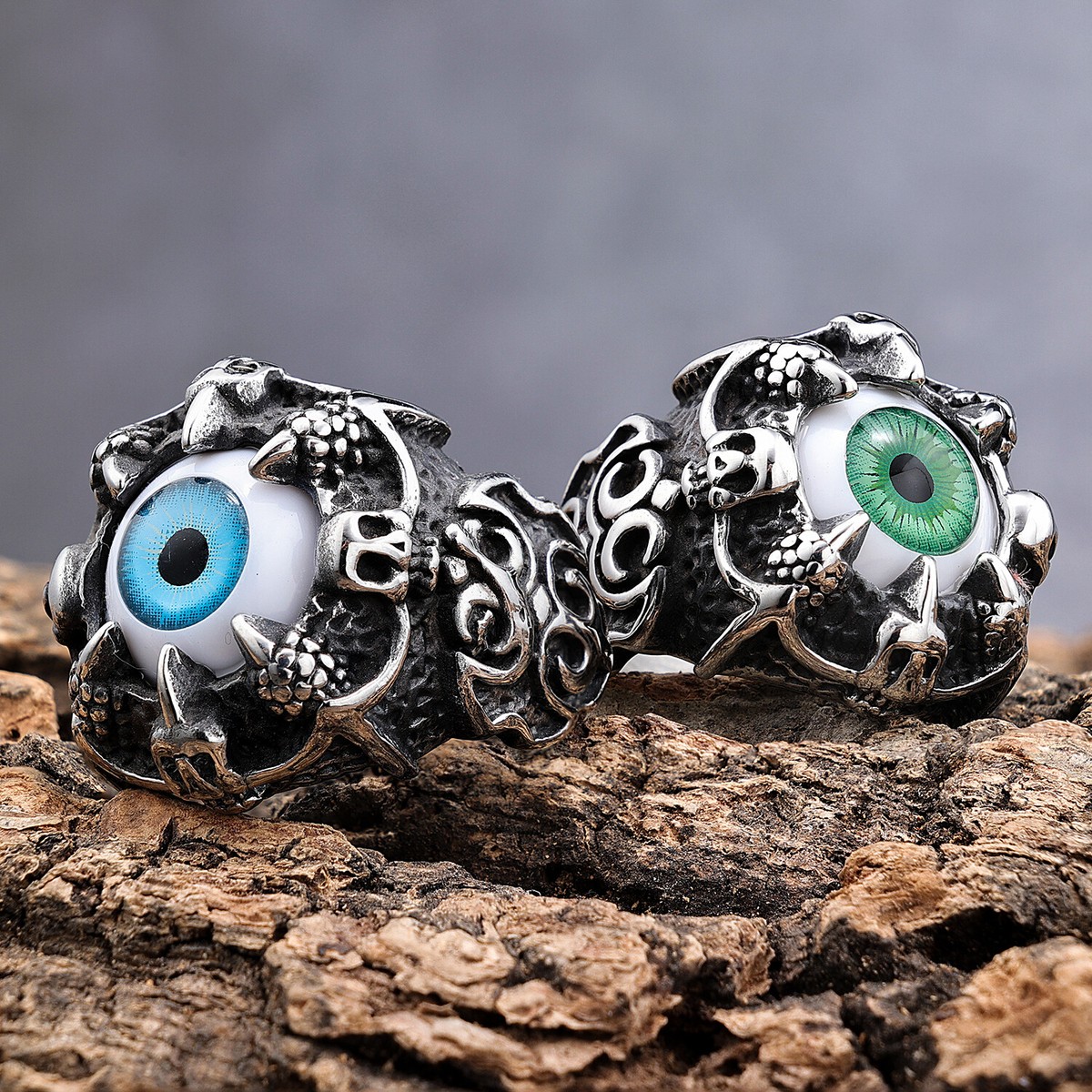 Blue Evil Eye 925 Silver Ring - Adjustable Stainless Steel Open Ring For Women