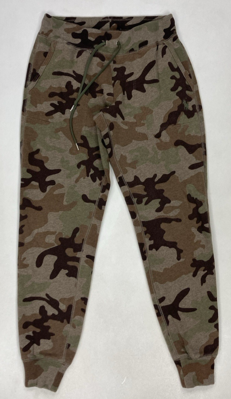 Polo Ralph Lauren Jogger Felpa Donna XS Marrone Beige Pony Verde Mimetico