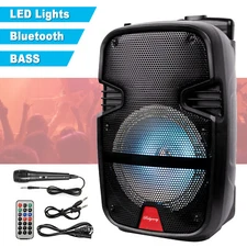 3000W Portable Party Bluetooth Speaker with 8" Subwoofer Heavy Bass Sound System