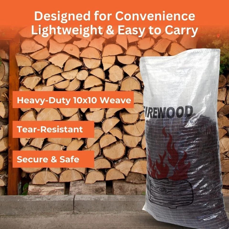 Woven Polypropylene Printed Transparent Firewood Bags | 56 x 91 cm | Ideal for 2 - image 4 of 4