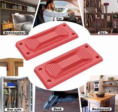 2pc Magnetic Magnet Gun Mount Holder 35-45 Lbs Concealed Holster Quick Draw Red