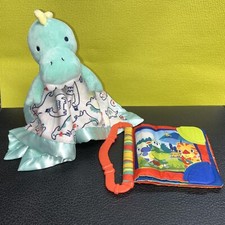 Dinosaur Baby Soft Security Blanket Lovey Cloth Book Bright Starts Toy Pre-owned