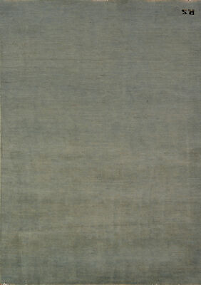 Classic Gabbeh Solid Green Wool Modern Accent Rug- Timeless Beauty 4x6 ft