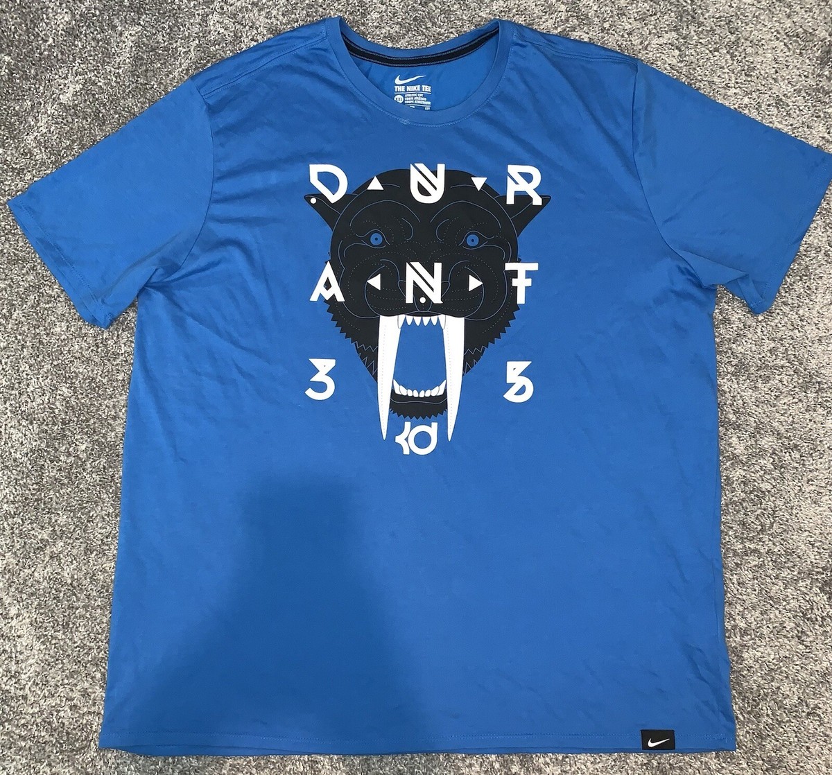 Nike KEVIN DURANT KD 35 SHIRT TSHIRT TEE BLUE PANTHER TIGER LION