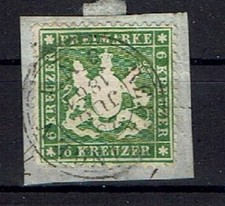 Altdeutschland W&uuml;rttemberg  MiNr 18 x gestempelt auf Briefst&uuml;ck