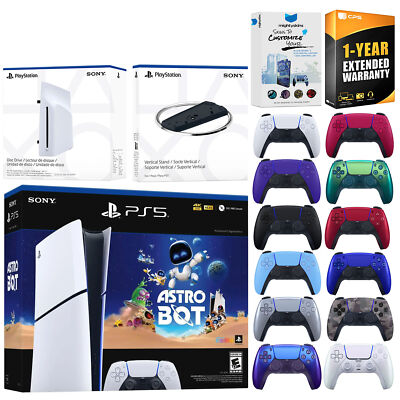 Sony PS5 Astro Bot Slim Digital + Disc Drive + Vertical Stand + Extra Controller