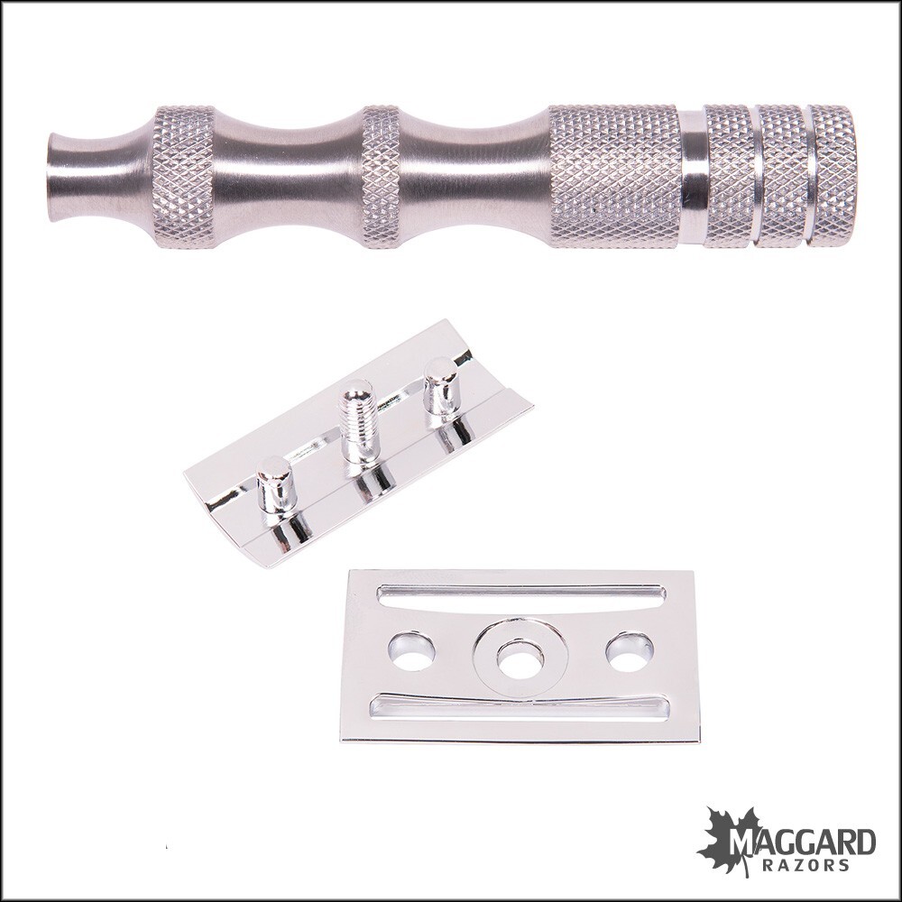 Maggard Razors MR5 Stainless Steel Handle Safety Razor with Chrome Head