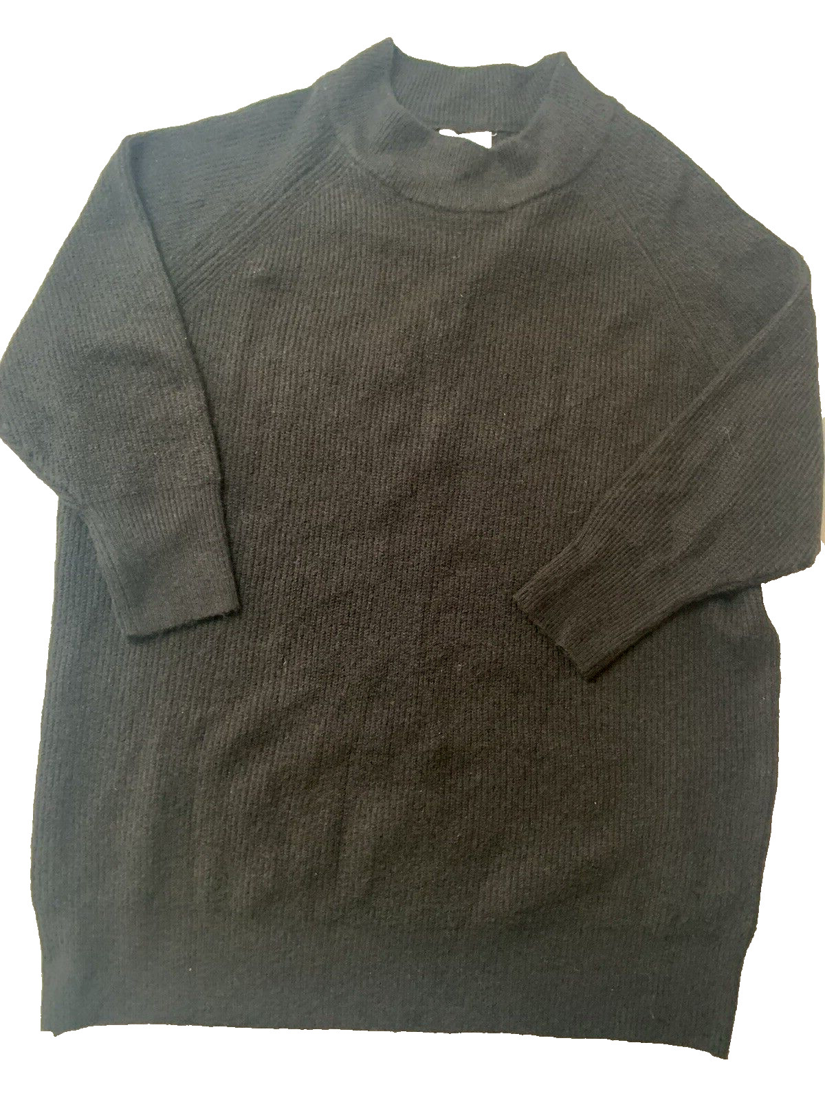 NWT Topshop Women's 12 Black Oversized Knit Tunic Sweater Mini Dress Minimalist