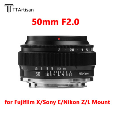 TTArtisan 50mm F2.0 Full Frame Manual Lens for Fujifilm X/Sony E/Nikon Z/L Mount