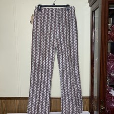 Vintage Polyester Pants Pull On Wide Leg Double Knit NOS 70  s Size Large 