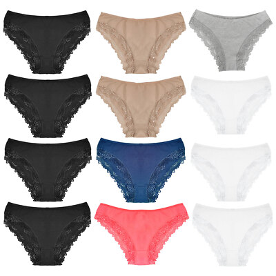 Stock 12pcs Women's Briefs Soft Lace Stretch Panties TOOCOOL 498-12