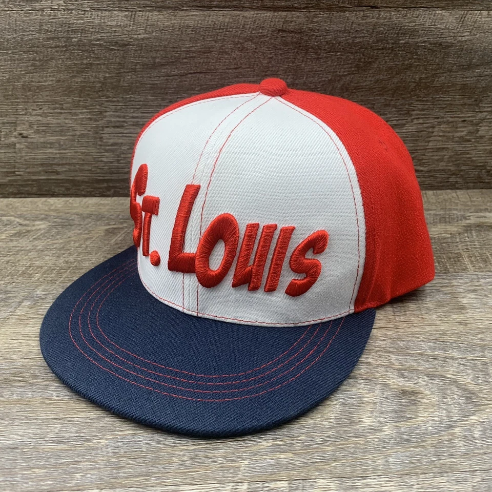 Gorra de béisbol ST. LOUIS ajustable con cierre trasero plano facturado seis banderas Foto 3 de 4