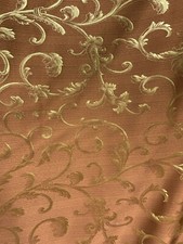 COPPER GOLD Brocade Flower Floral Upholstery Drapery Fabric 110 in. Sold BTY
