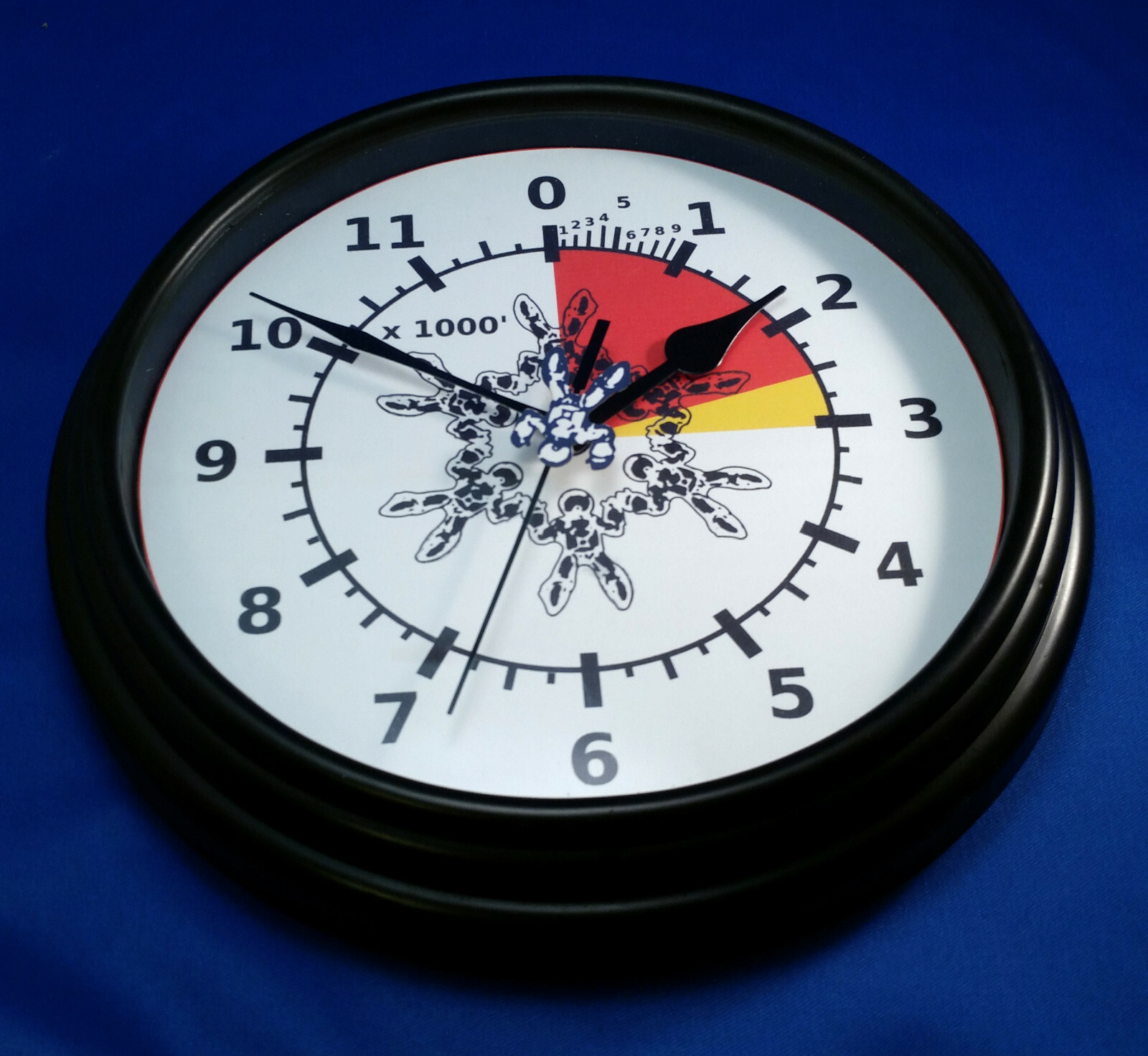 Skydiver's Altimeter Wall Clock With Action!