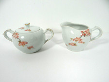 Fukagawa Arita Maple Creamer  Sugar Bowl with Lid Hand Painted